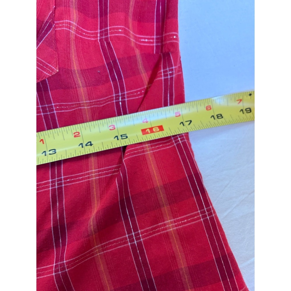 Vtg ROPER Red Plaid Pearl Snap Western Shirt~Womens M~Sleeveless Cowgirl Rodeo - Picture 11 of 14